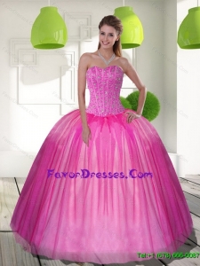 2015 Modern Beading Sweetheart Ball Gown Quinceanera Dresses