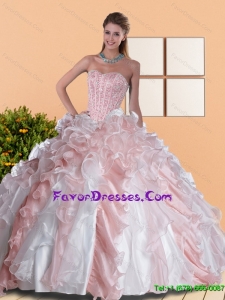 2015 Western Sweetheart Quinceanera Dresses with Beading and Ruffles