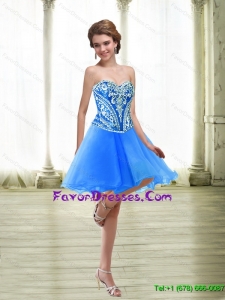 Detachable Short Embroidery Royal Blue Prom Dresses for 2015