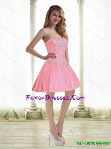 Perfect Beading Prom Dresses in Baby Pink for 2015