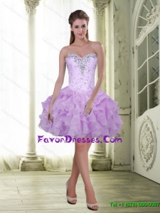 Perfect Beading and Ruffles Sweetheart Prom Dress for 2015