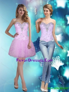 Pretty Beading and Ruffles Sweetheart Prom Dress for 2015