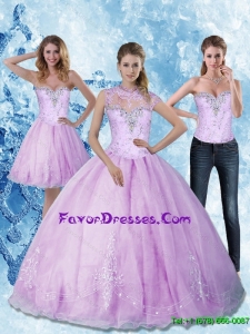 2015 Sweetheart Quinceanera Dresses with Beading and Appliques