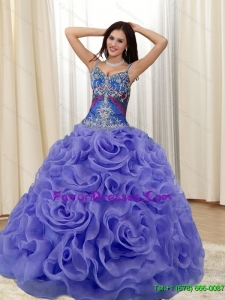 Pretty Appliques and Rolling Flowers Multi Color Quinceanera Dresses for 2015