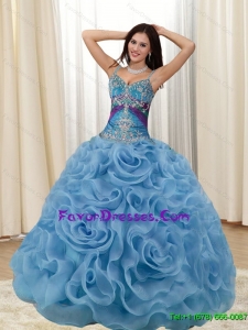 Gorgeous Appliques and Rolling Flowers Multi Color Quinceanera Dresses
