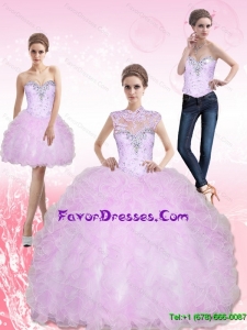 Unique Sweetheart Beading and Ruffles Quinceanera Dresses for 2015