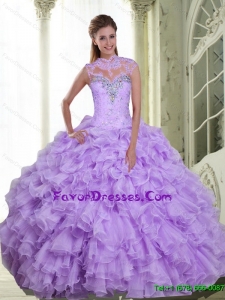 Western Beading and Ruffles Sweetheart Quinceanera Gown for 2015