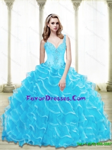 Unique Sweetheart 2015 Quinceanera Dresses with Beading and Ruffled Layers