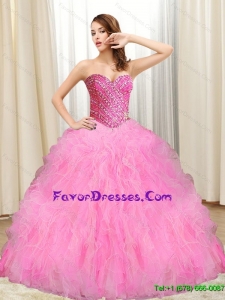 Designer Beading and Ruffles Quinceanera Dresses in Multi Color for 2015