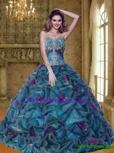 Designer Colorful Quinceanera Dresses with Appliques and Pick Ups