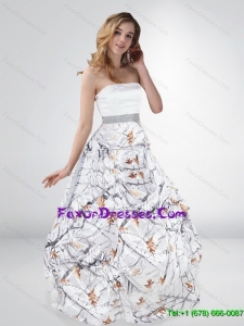 Classical Princess Strapless Camo Wedding Dresses with Sashes