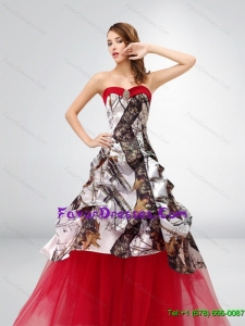 A Line Strapless Exquisite 2015 Spring Camo Wedding Dresses