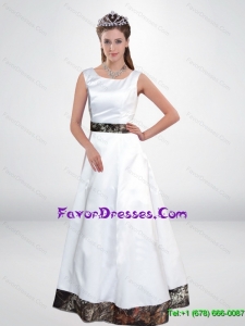 Inexpensive A Line Scoop Camo Prom Dresses with Belt