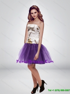 The Super Hot Mini Length Strapless Camo Prom Dresses in Multi Color