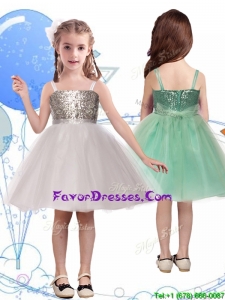 Wonderful Spaghetti Straps Little Girl Pageant Dress with Sequins and Sashes