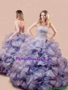 2016 Romantic Beaded and Bubble Big Puffy Quinceanera Dress in Lavender
