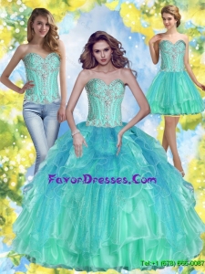 2015 Summer Perfect Ball Gown Sweetheart Quinceanera Dresses with Beading