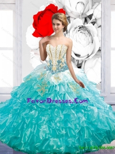 Luxurious 2015 Fall Floor Length Quinceanera Dresses with Beading and Ruffles