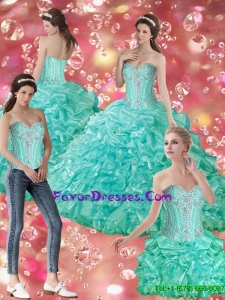 Pretty Ball Gown Sweetheart Quinceanera Dresses with Beading for 2015 Fall