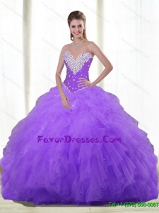 New Arrival Sweetheart Quinceanera Dresses with Beading and Ruffles for 2015 Winter