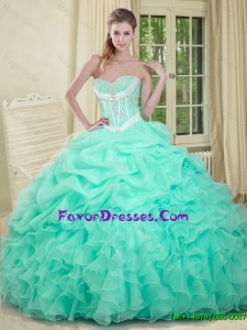 Beautiful Beaded and Pick Ups 2016 Quinceanera Dresses in Apple Green