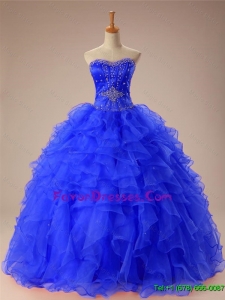 Artistic Beaded and Ruffles Quinceanera Dresses in Organza