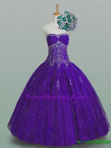 Flirting Strapless Quinceanera Dresses with Beading and Appliques
