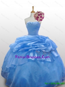 2015 Flirting Strapless Quinceanera Dresses with Paillette and Ruffled Layers