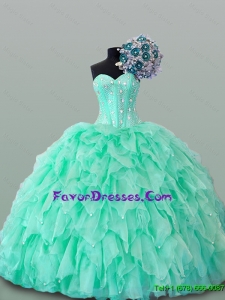 2015 Wonderful Sweetheart Quinceanera Dresses with Beading and Ruffles