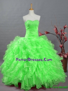 2015 New Style Quinceanera Dresses with Beading and Ruffles