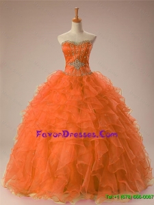 Inexpensive Sweetheart Beaded Quinceanera Dresses in Organza