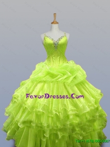 Luxurious Straps Quinceanera Dresses with Ruffled Layers for 2015
