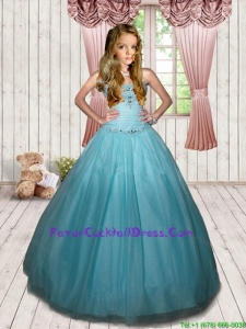2016 Fall New Style Beading Sweet Sixteen Little Girl Pageant Dress in Sky Blue