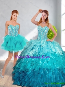 Modern 2016 Sweetheart Detachable Quinceanera Dresses in Multi Color