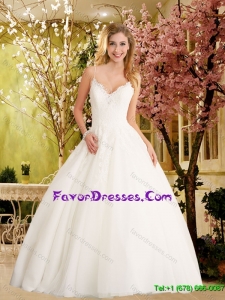 2016 Spring Fashionable A Line Spaghetti Straps Lace Wedding Dress