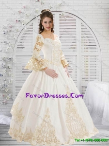 2016 New Style Champagne Sweetheart Quinceanera Gowns with Lace