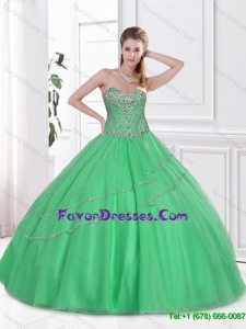 New Style Ball Gown Tulle Sweet 16 Dresses with Beading