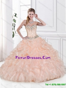 2016 Discount Beaded Sweetheart Quinceanera Dresses with Pick Ups