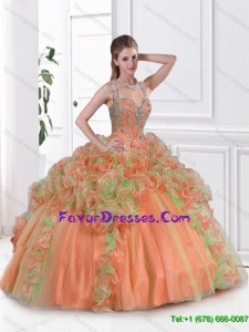 New Arrivals Multi Color Organza Quinceanera Gowns with Beading