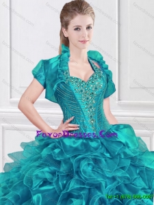 New Style Beaded and Ruffles Sweet 16 Dresses with Halter Top