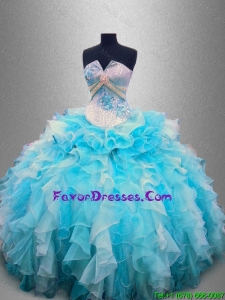 20116 Beautiful Strapless Beading and Ruffles Quinceanera Gowns in Organza