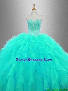 2016 Ball Gown Elegant Sweet 16 Dresses with Beading and Ruffles