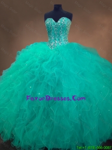 2016 Cheap Sweetheart Ball Gown Sweet 16 Dresses in Turquoise