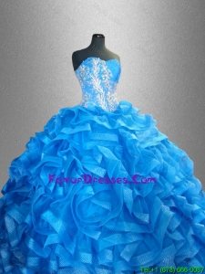 2016 Romantic Sweetheart Quinceanera Dresses with Beading and Ruffles