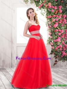 New Style A Line Sweetheart Prom Gowns in Red