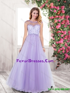 Exclusive Open Back Beaded Prom Dresses in Lavender