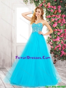 Exclusive Sweetheart Lace Up Prom Dresses in Aqua Blue
