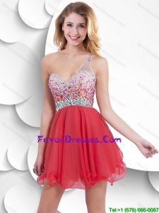 Cheap Beaded Short Prom Dresses with Criss Cross