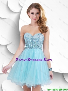 Classical Mini Length Sweetheart Prom Gowns with Beading