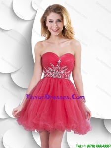 Gorgeous Sweetheart Short Prom Dresses with Beading and Ruching